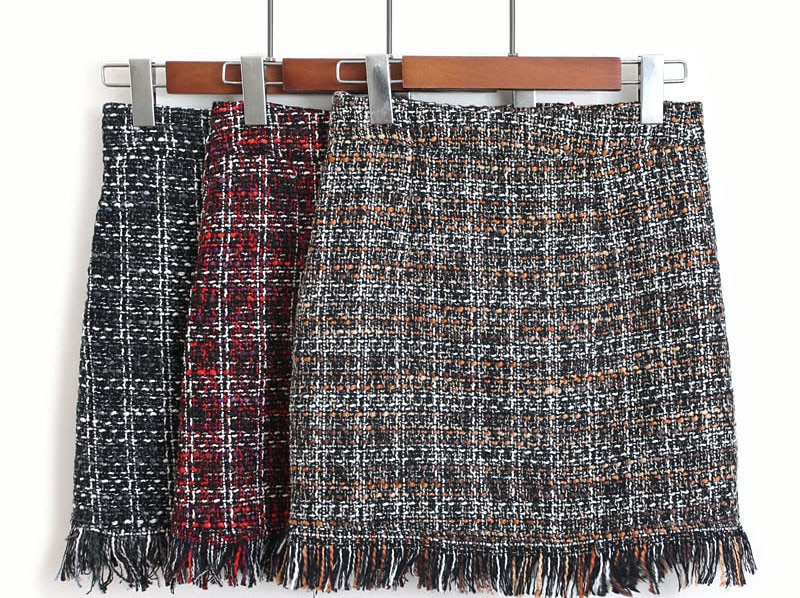 Wool Skirt High Waist Design