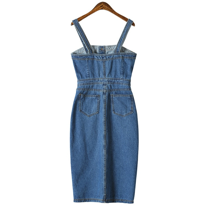 Ladies Denim Dress Sleeveless