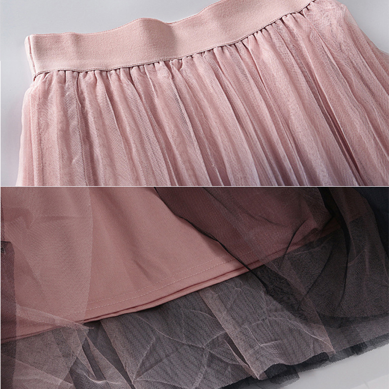 Long Tulle Skirt Gradient Color