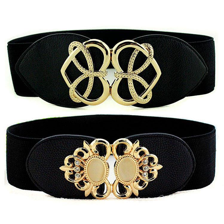 Women’s Black Belt Elastic Waist Belt