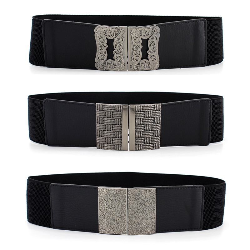 Women’s Black Belt Elastic Waist Belt