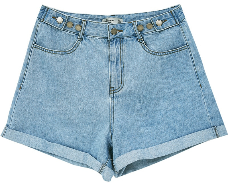 Denim Shorts High Waisted Casual Wear