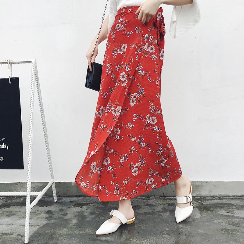 Chiffon Maxi Skirt Printed Design