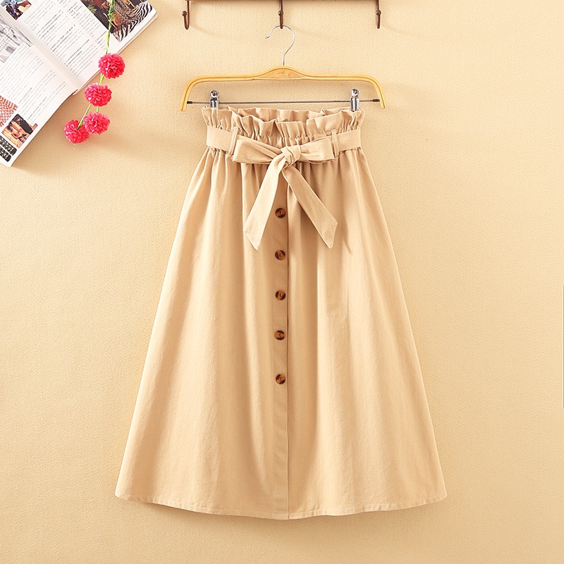 High Waisted Midi Skirt Ladies Wear