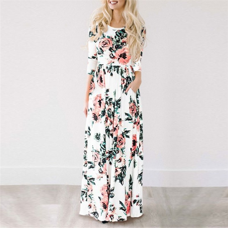 Floral Print Dress Maxi Style