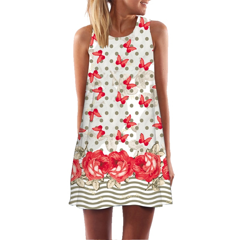 Sleeveless Dress Printed Collection