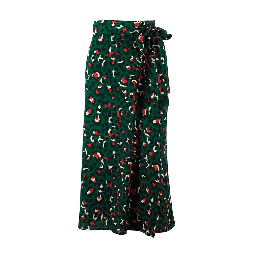 Leopard Print Midi Skirt Women’s Fashion