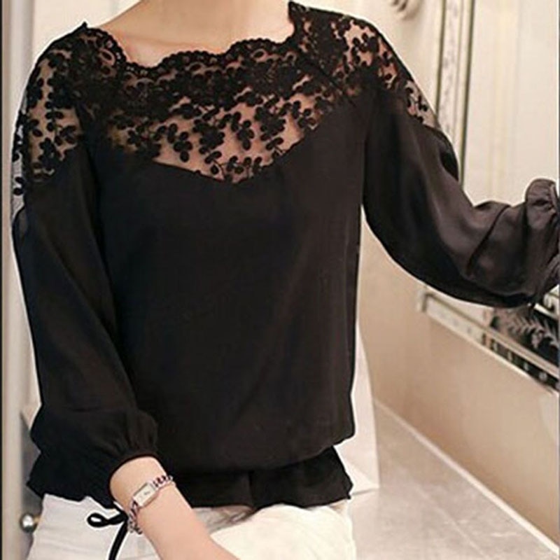 Chiffon Blouse Ladies Lace Top