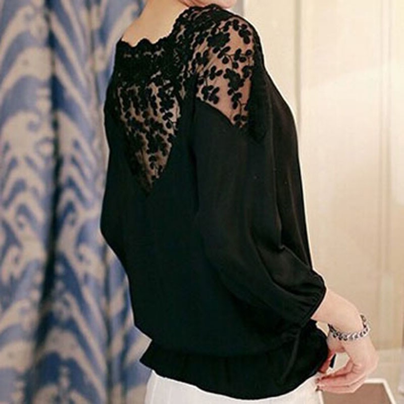 Chiffon Blouse Ladies Lace Top