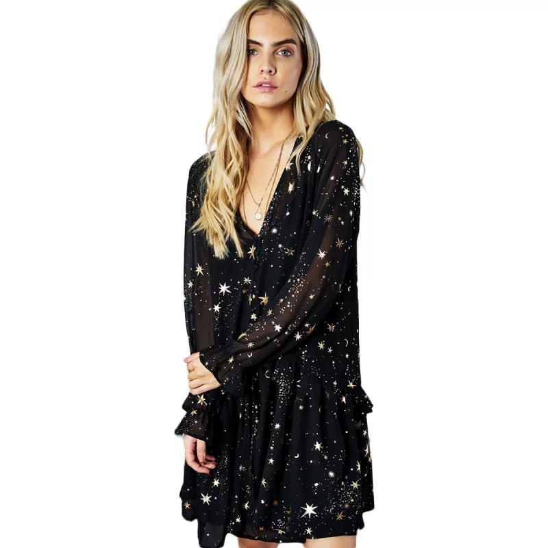 Sheer Dress Galaxy Print