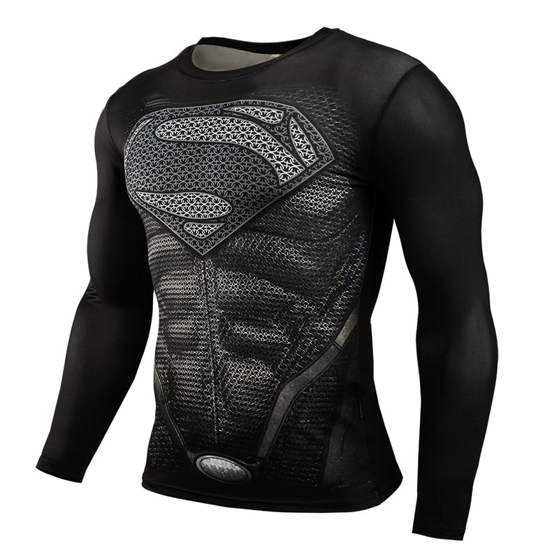 Mens Compression Shirt Superhero Design