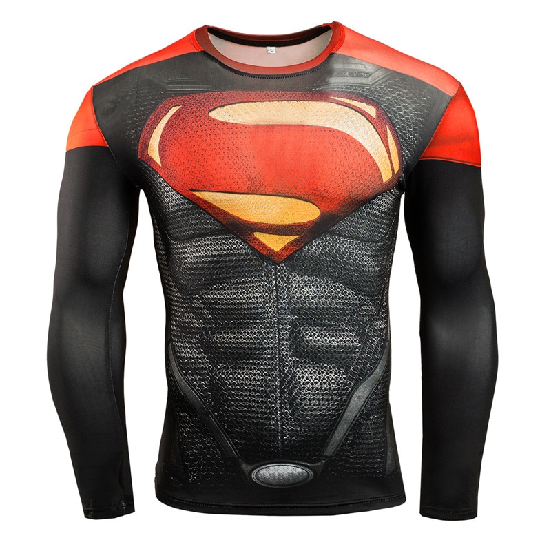 Mens Compression Shirt Superhero Design