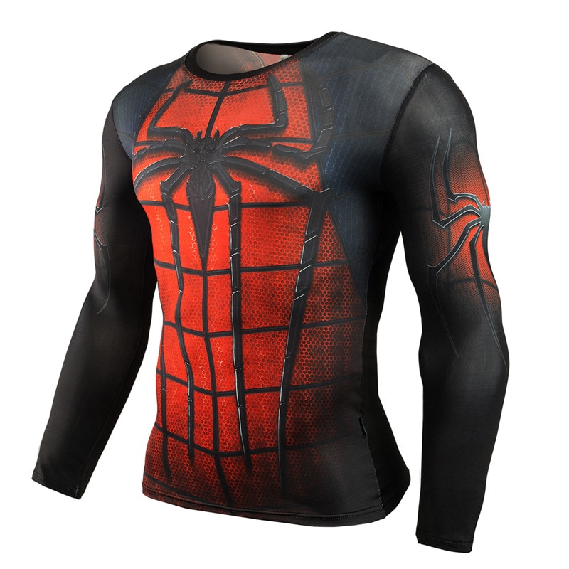 Mens Compression Shirt Superhero Design