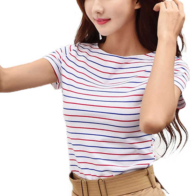 Striped Top Ladies Basic Look