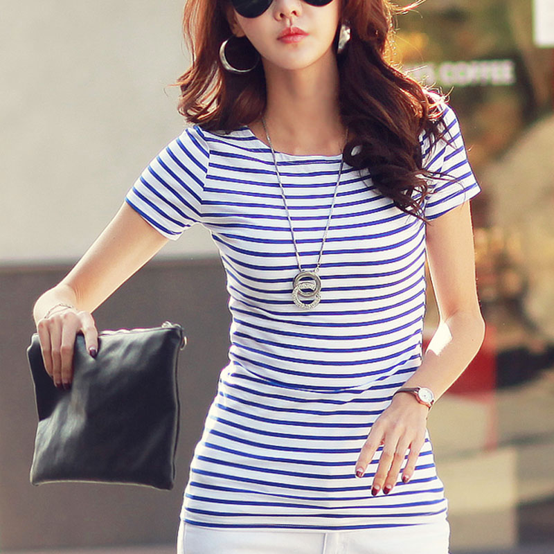 Striped Top Ladies Basic Look