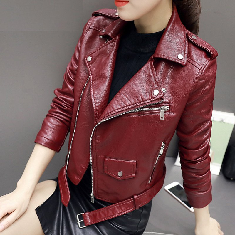 Faux Leather Jacket Women’s Fashion