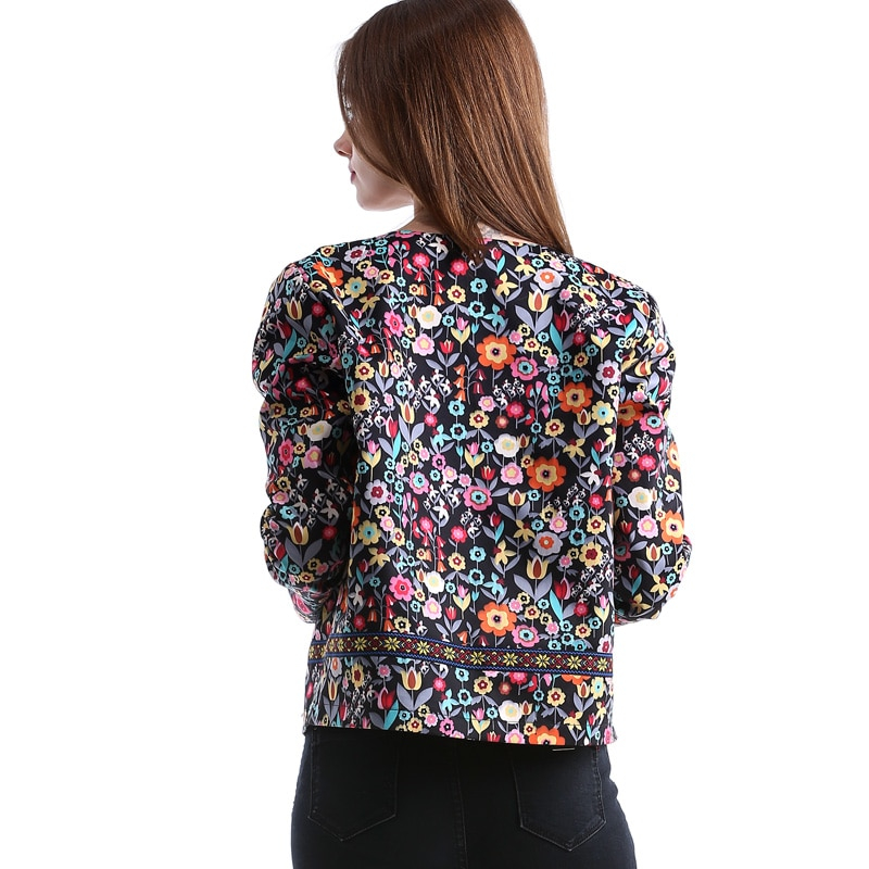 Womens Spring Jacket Multicolored Collarless