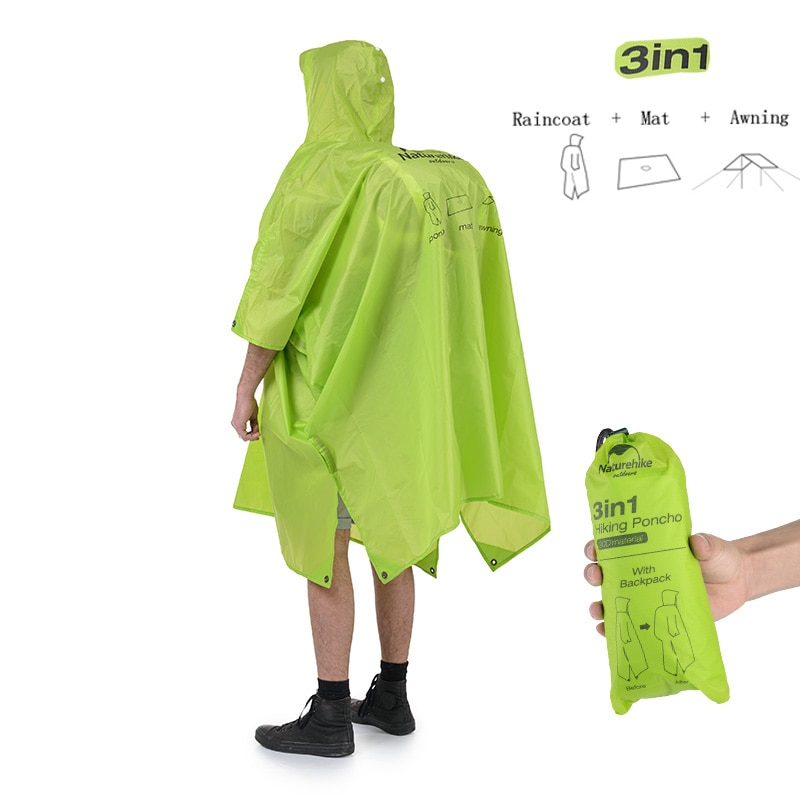 3in1 Waterproof Poncho Rain Gear