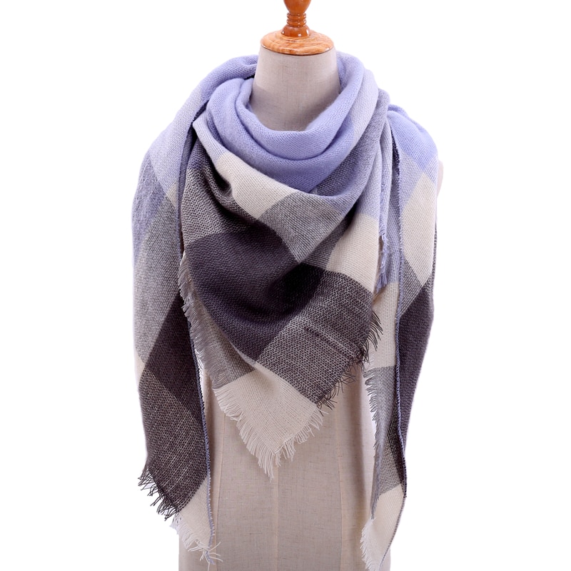 Plaid Cashmere Scarf For Women