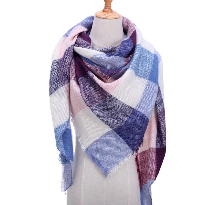 Plaid Cashmere Scarf For Women