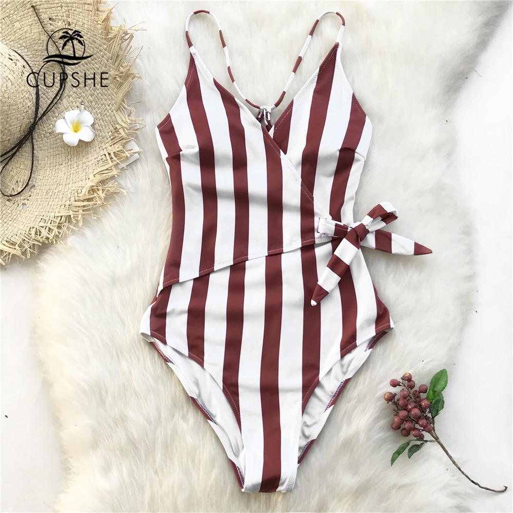 One Piece Swimwear Stripes Monokini