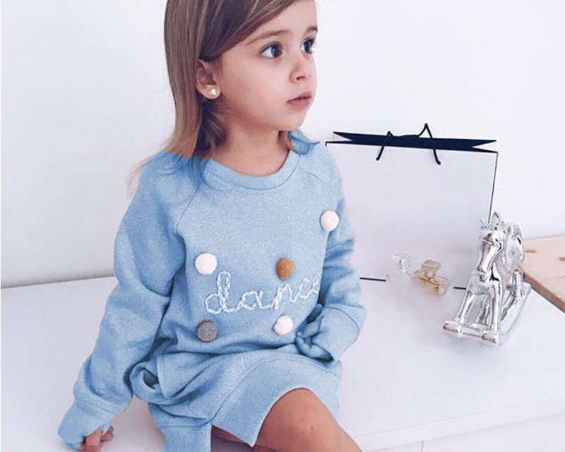 Cute Girls Embroidered Sweatshirts