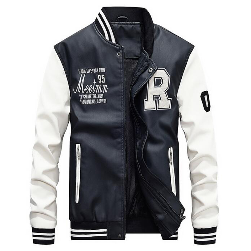 Letterman Jacket PU Leather Coat