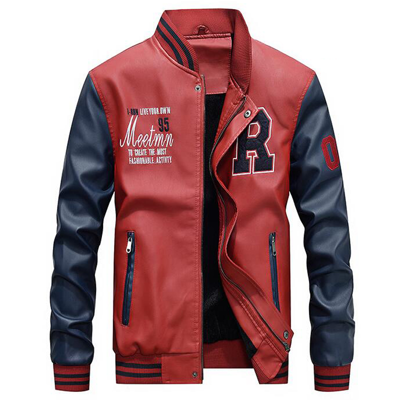 Letterman Jacket PU Leather Coat