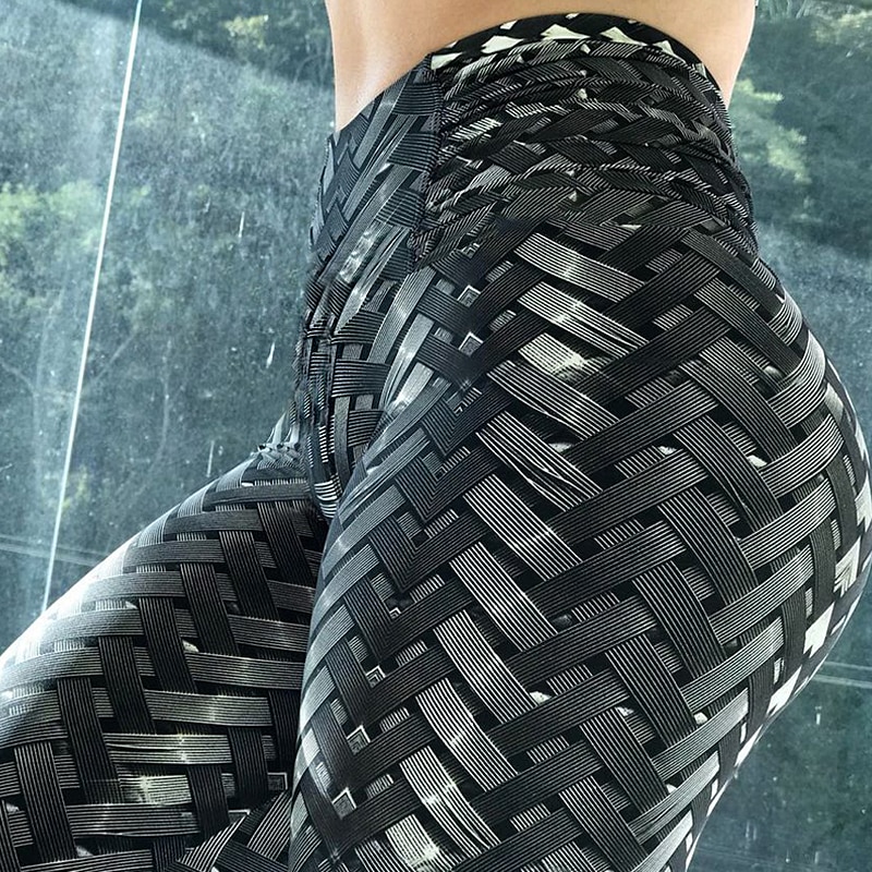 Sports Leggings Weave Patterned Bottoms