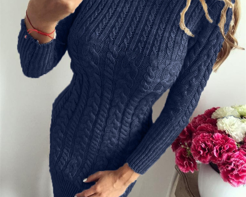 Warm Sweater Bandage Dress