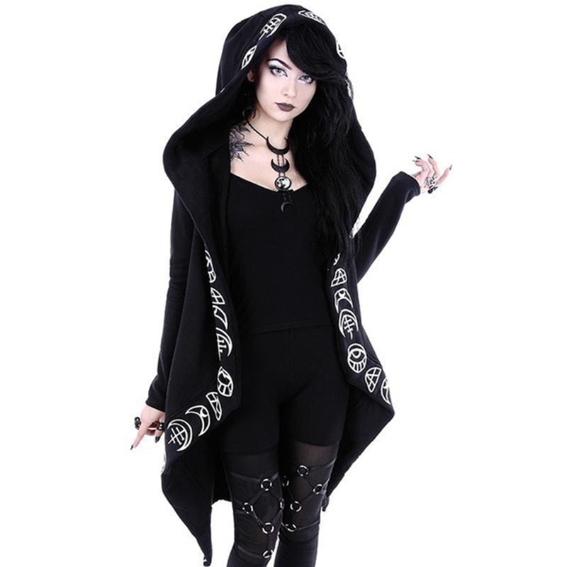 Gothic Fashion Black Casual Coat