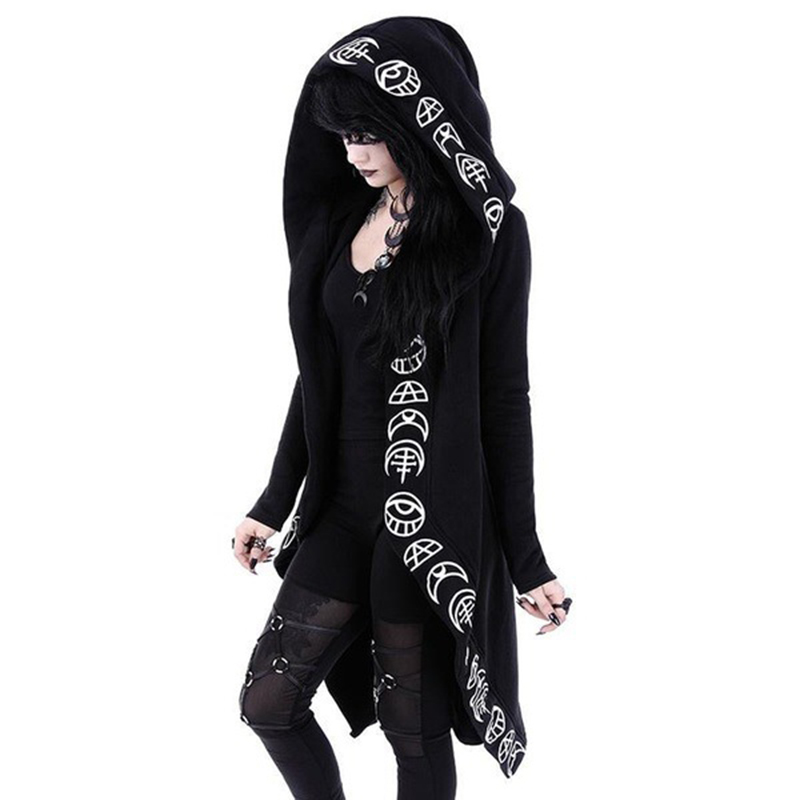 Gothic Fashion Black Casual Coat