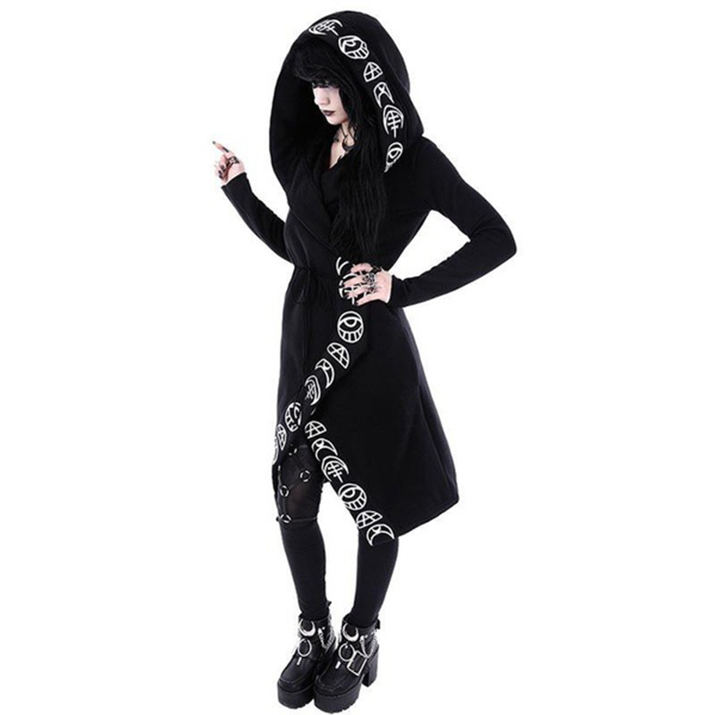 Gothic Fashion Black Casual Coat