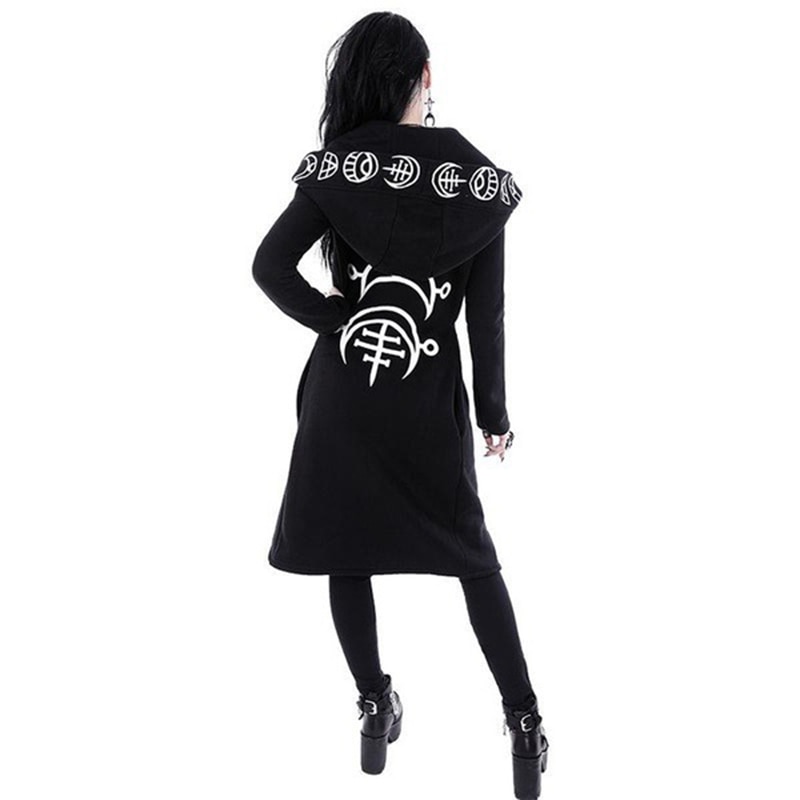 Gothic Fashion Black Casual Coat