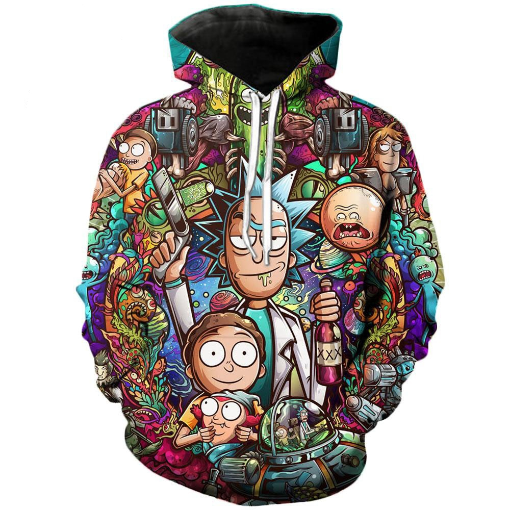 Hoodie Sweatshirt 3D Rick &#038; Morty