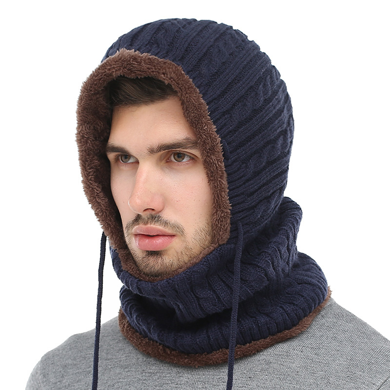 Hooded Scarf Knitted Cap