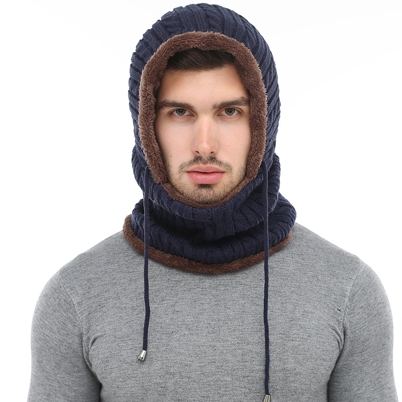 Hooded Scarf Knitted Cap