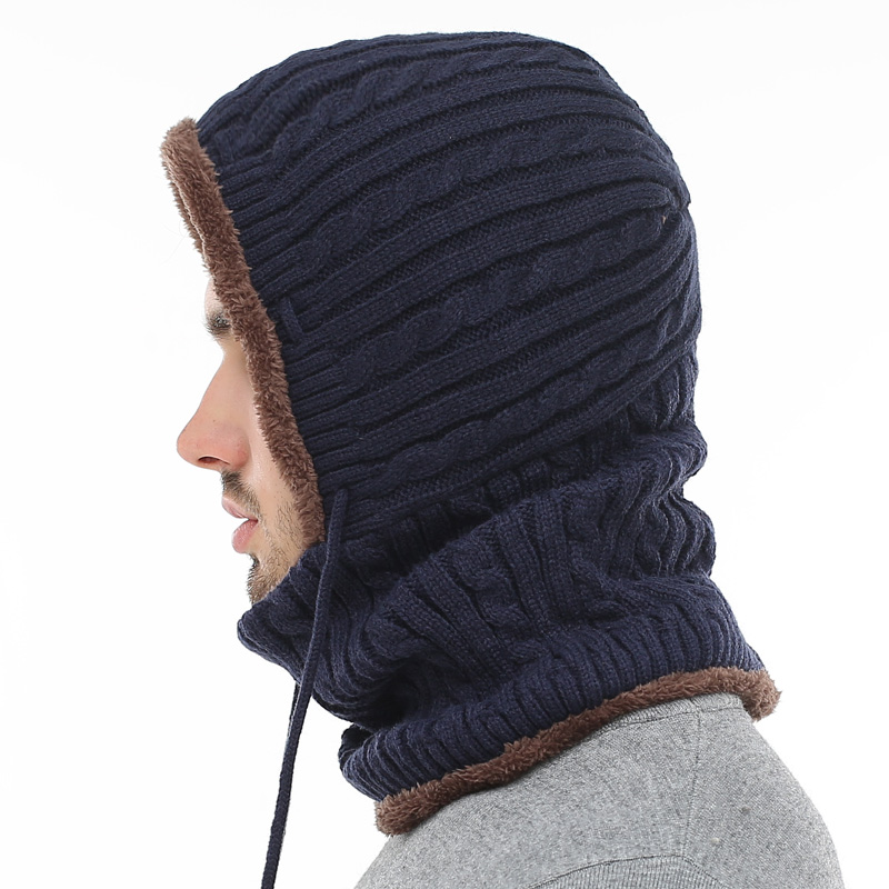 Hooded Scarf Knitted Cap