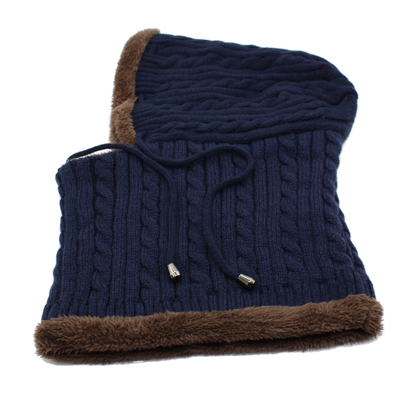 Hooded Scarf Knitted Cap