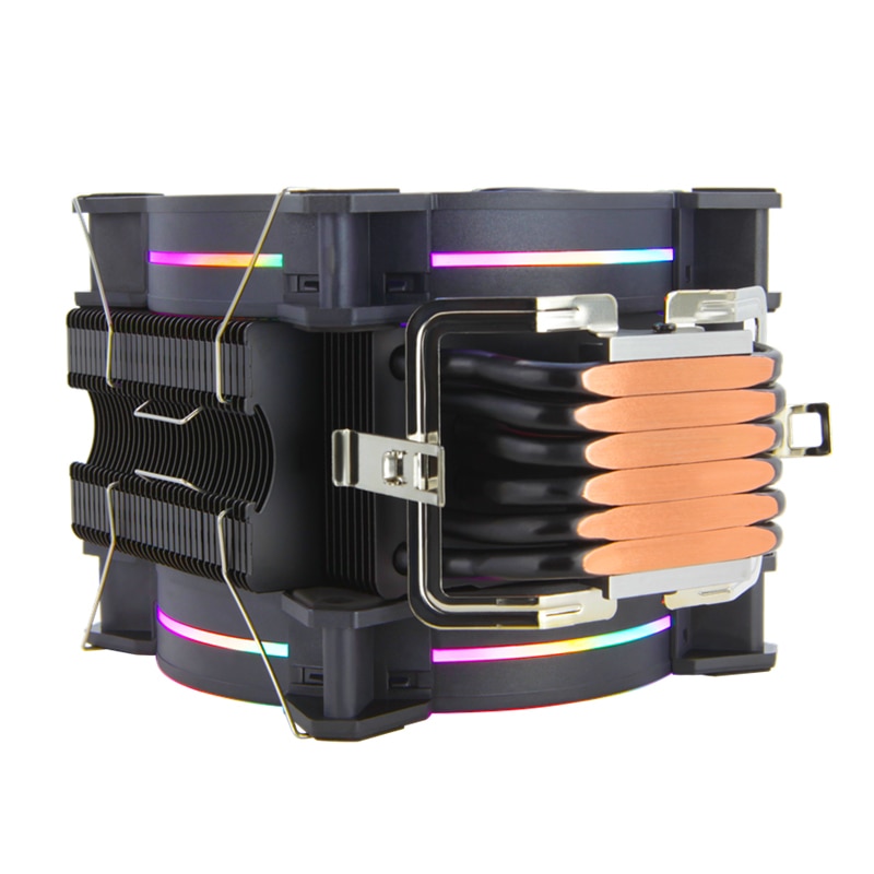 CPU Cooler Rainbow Color Dual Fan