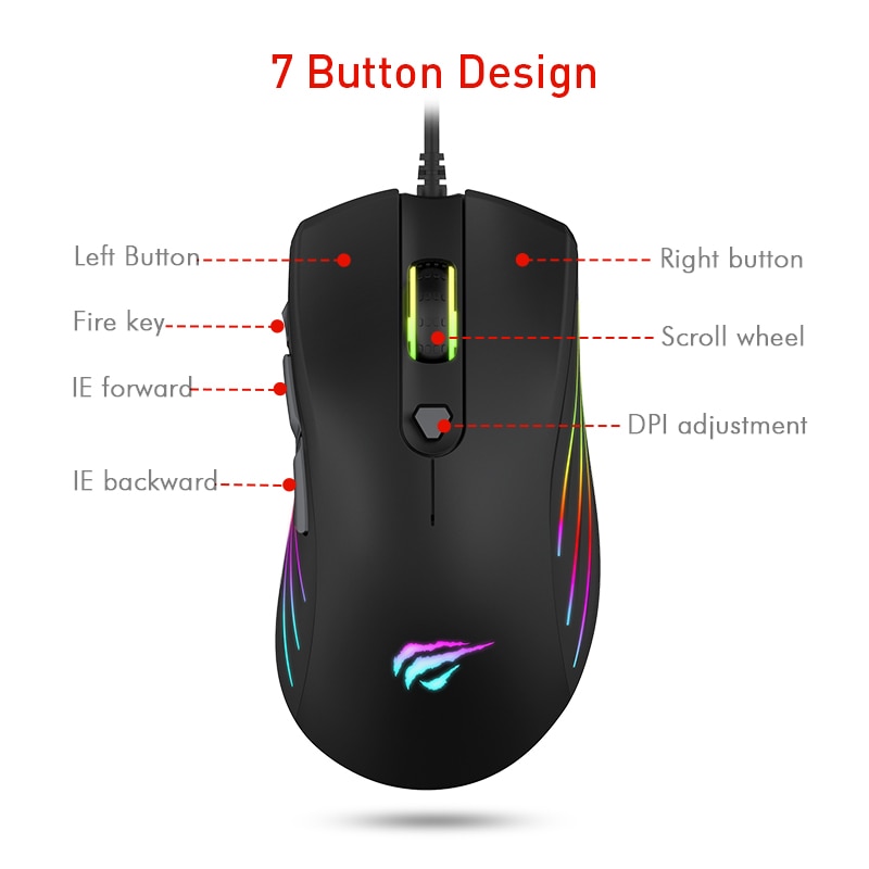 PC Gaming Mouse Backlit Computer Mouse