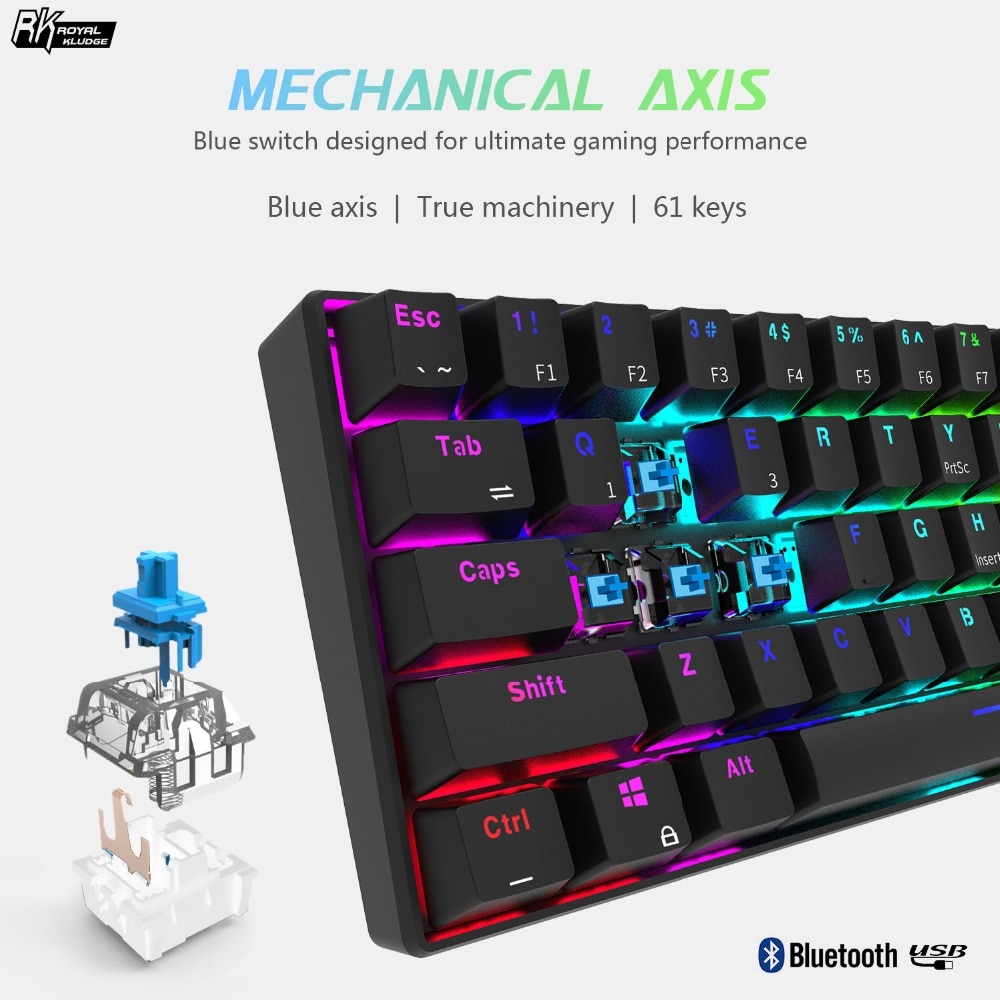 Wireless Gaming Keyboard Colorful Backlights