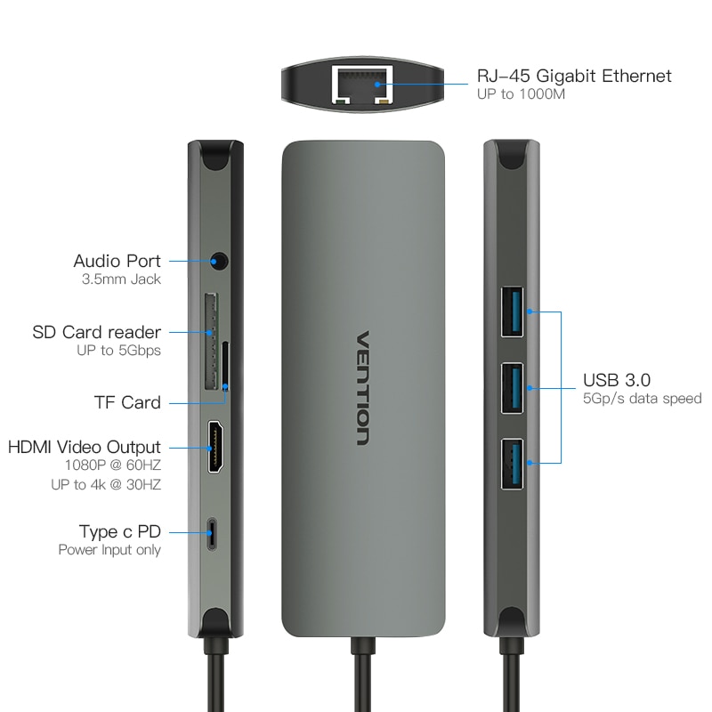 USB Type C Multifunction Adapter Hub