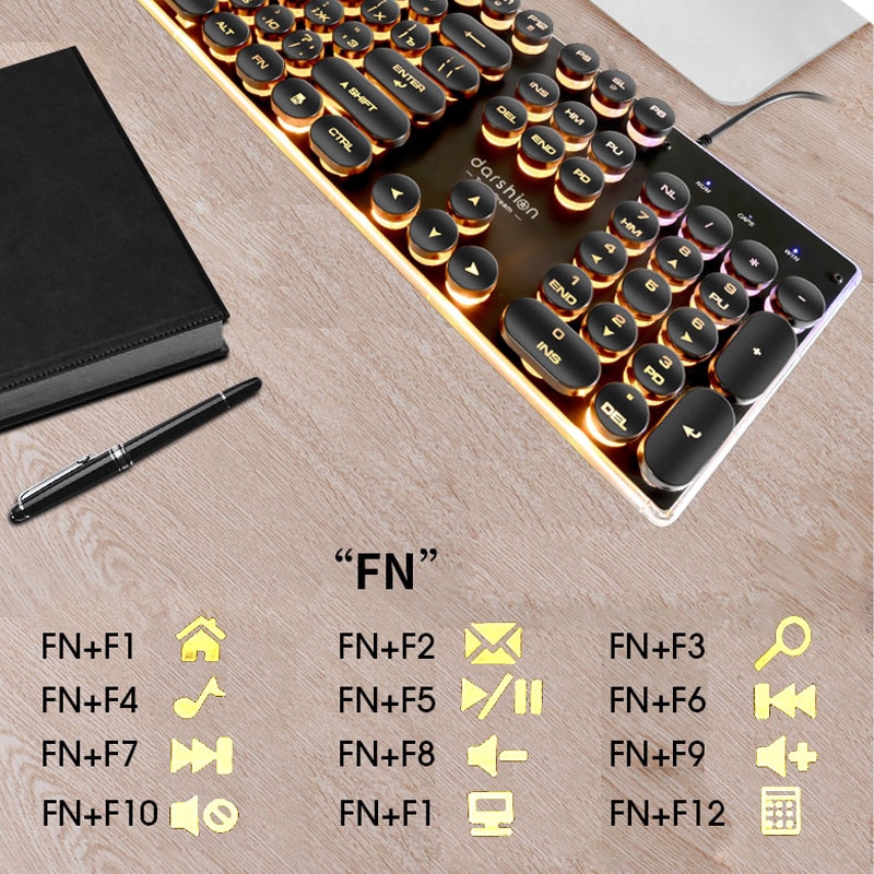 Gaming Backlit Keyboard Round Keys