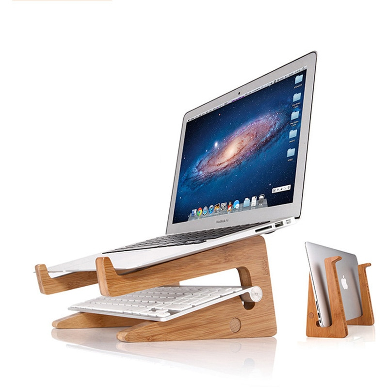 Laptop Riser Cooling Bamboo Stand