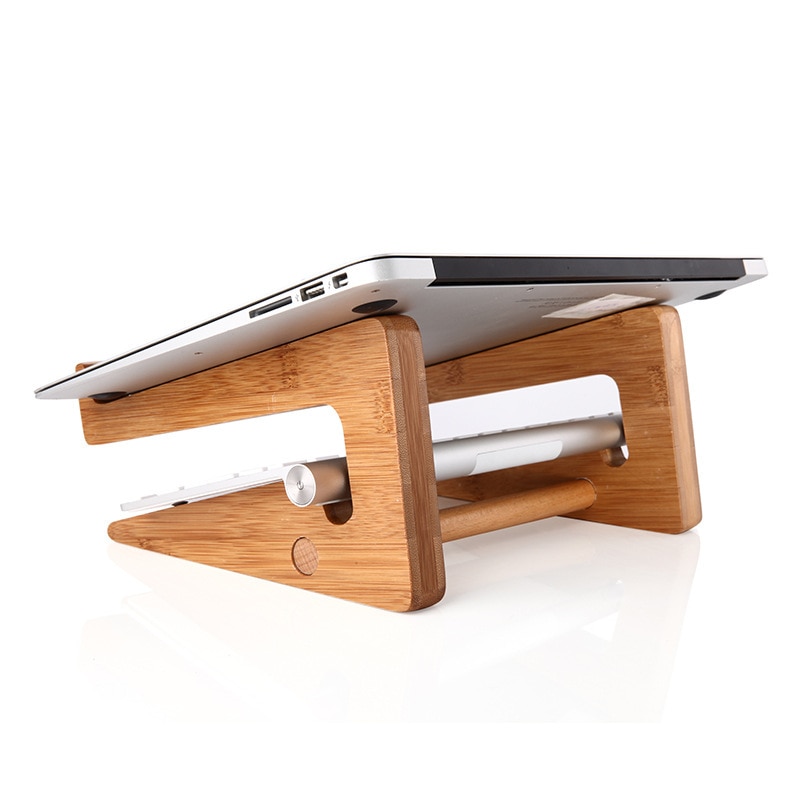 Laptop Riser Cooling Bamboo Stand