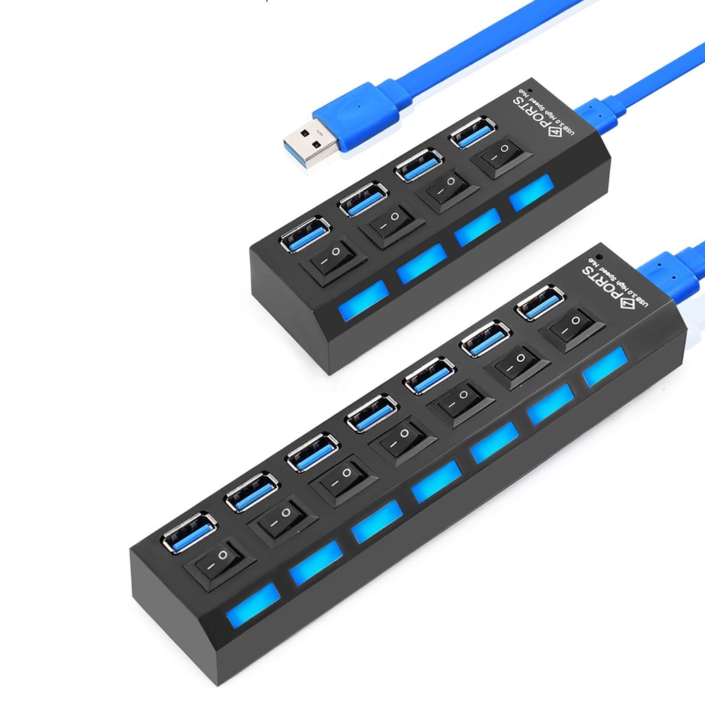 Powered USB Hub 3.0 with 4 and 7 Ports for PC