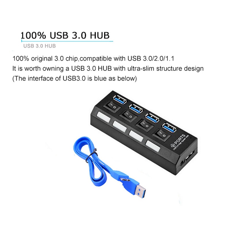 Powered USB Hub 3.0 with 4 and 7 Ports for PC