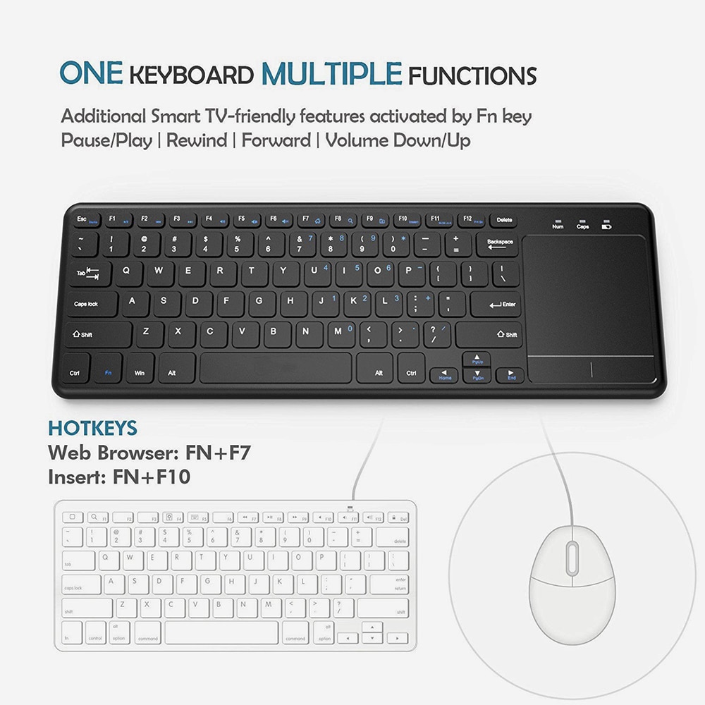 Wireless Keyboard USB Touch Pad