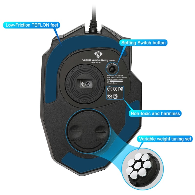 19 Buttons Gaming Mice USB Design